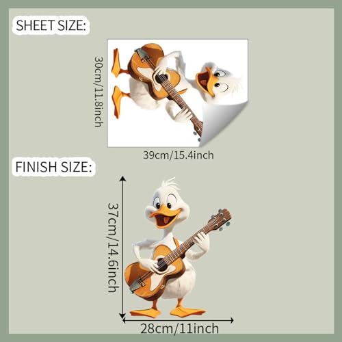 Vinilo decorativo de pared Patito guitarrista miniatura 2
