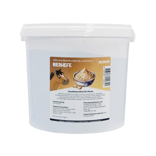 Reiterlive Bierhefe 3,5kg 100%, Pulver - 3,5 kg - Pferde - Futterergänzung für glänzendes Fell & schöne Haut - reich an B-Vitaminen, Mineralien & Spurenelementen