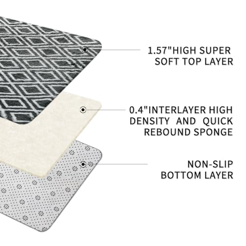 Sour Lemon Rugs Living Room 120x160cm, Grey Area Rugs for Bedroom, Washable Anti Slip Extra Large Shaggy Soft Rug Fluffy Modern Floor Carpets Mat Beside Rugs for Kids Living Room - Image 3