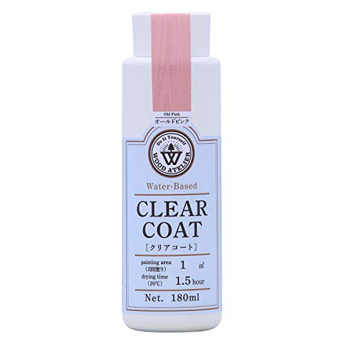 和信ペイント(Washi Paint) 水性ウレタンニス ウッドアトリエ クリアコート 木部をコーティング オールドピンク 180ml CC-04
