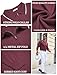 COOFANDY Men's Zipper Polo Shirt Long Sleeve Knit Polo Sweater Casual Golf Pullover Quarter Zip Sweatershirt Wine Red