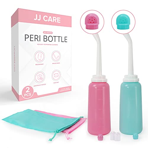 JJ CARE Peri Bottle (Pack of 2), Peri Bottle for Postpartum Recovery, Portable Bidet After Birth Essential, Peri Bottle for Postpartum Care Perineal Spray | 500 ml Water Capacity