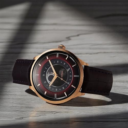 Image of Titan Caleum Sun Moon Phase in Seinna Brown - Stellar Edition