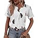 Kurz Urlaub  günstig Kaufen-LCDIUDIU Longbluse Damen,Damen Sommer Blusen Lässig Weiß V-Ausschnitt Falten Federdruck Pullover Oberteile Aufgerollte Kurzarm Elegante T-Shirts Für Business Büro Urlaub Strand,Weiß,M