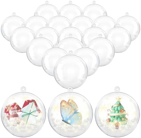 20pcs Boules de Noël Transparentes en Acrylique pour Mariage Arbr...