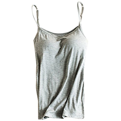 Image of Womens Modal Built-in Bra Padded Camisole Yoga Tanks Tops