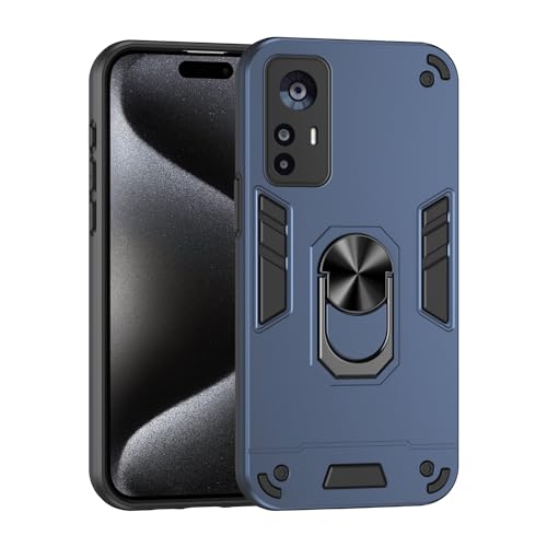 Coque Xiaomi 12T béquille arrière rigide bleu protection renforcée PC