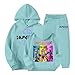 BEIBEINOYA Huntrix Sweatsuits 2 Piece Set for Boys and Girls Hoodie Sweatpants Tracksuit Casual 2 Piece Outfits Fashion Clothes (Sky Blue,7-8 Years)