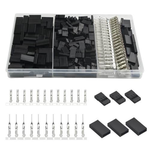 WMYCONGCONG 900 PCS Universal Servo Cable Wire Connector Male Female Crimping Pin Kit Compatible with JR Hitec Servo Connector