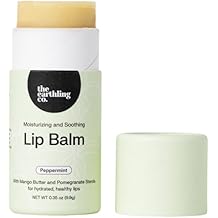 The Earthling Co. Lip Balm - Natural, Organic, Mint Lip Care - Non-tinted, Bee-free, Moisturizing Treatment Stick with Pomegranate Sterols, Coconut, and Butters (Peppermint, 0.33 oz)