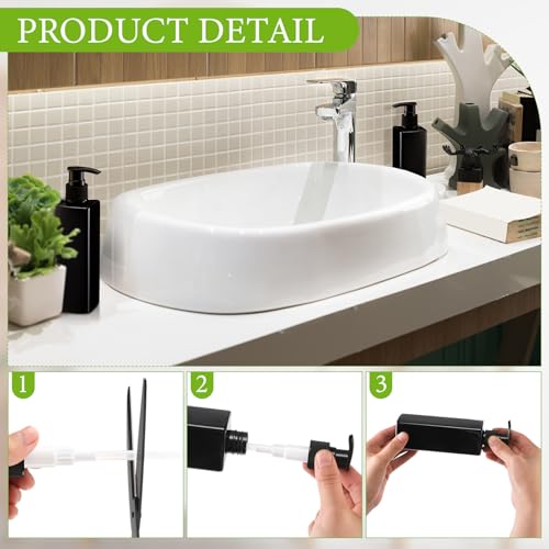 Chunful 16 Pcs Soap Dispensers Plastic Pump Bottles 8.5 oz Refillable Dishwashing Liquid Dispenser with Pump Leakproof Empty Lotion Shampoo Bottles Containers (Black)4