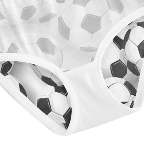 ZZKKO Football Black White Girls Underwear Toddler Panties for Girls Comfort Brief Size 2-8T4