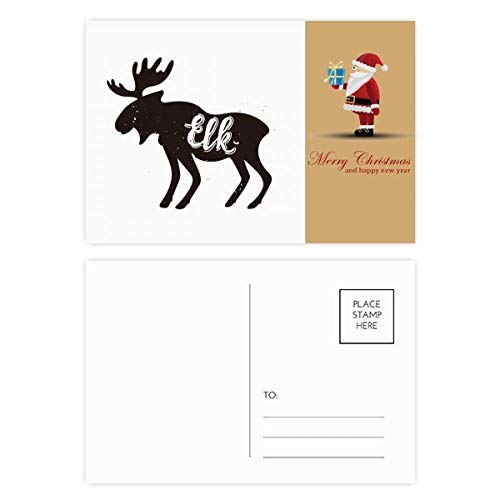 Cartes postales Elk motif père Noël pour éviter les vœux virtuels impersonnels