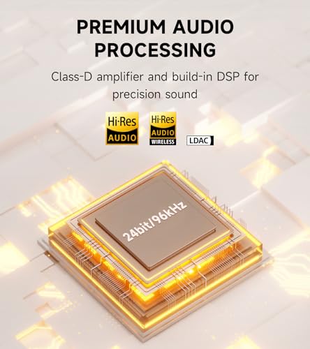 Edifier M60 Multimedia Speaker Bluetooth 5.3, 66W RMS, Hi-Res Audio & Hi-Res Wireless Audio, LDAC,3" Mid Bass & 1" Tweeter, USB-C & Aux Inputs, Compact Desktop Speaker – Black - Image 6