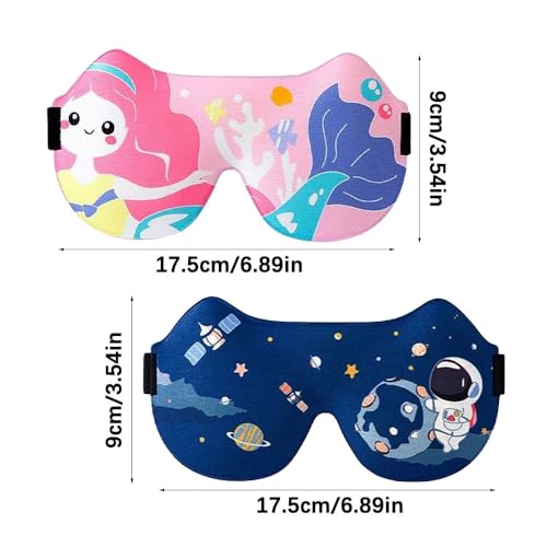 SACJkt 2 Stück 3D Schlafbrille Kinder für Reisen und Nickerchen