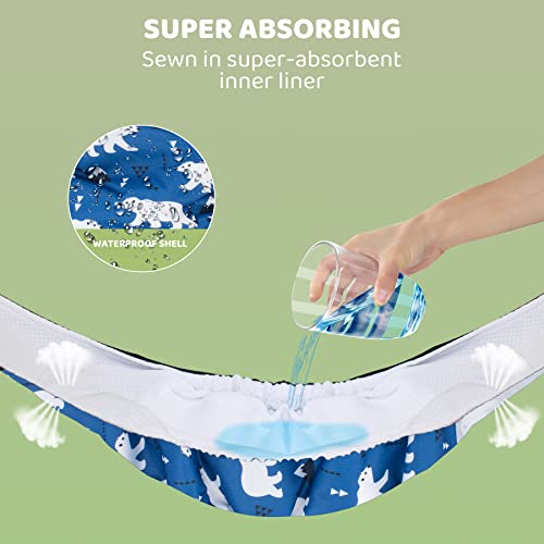 Image of Washable Male Dog Diapers (4 Pack), Highly-Absorbent Belly Bands for Doggies Reusable Puppy Wraps, Medium (Polar Bear, Monkey, Whales, Guitars)