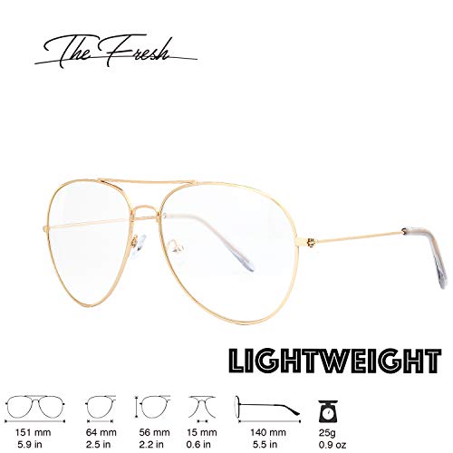 Image of The Fresh Classic Aviator Frame Light Color Lens XL Oversized Sunglasses Gift Box