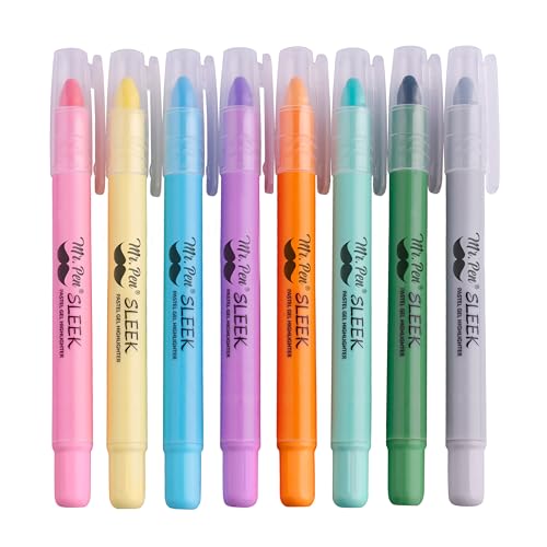 Image of Mr. Pen- No Bleed Gel Highlighters, Assorted Colors, 8 Pack | Bible Highlighters and Pens No Bleed, Bible Markers for Study, Journaling, School Supplies and Accessories