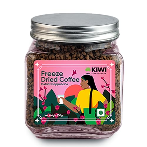Image of Kiwi Kisan Window - Freeze Dried Instant Coffee,150gm (80+ Cups) | 100% Arabica Beans | Bold & Rich Taste | No Chicory - No Preservatives | Perfect for Hot & Cold Coffee