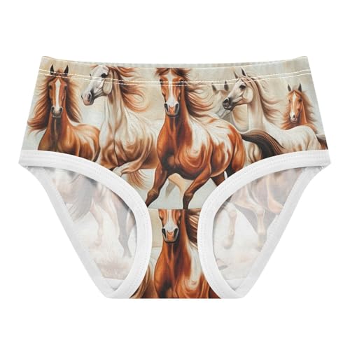 Vintage Running Horses Cute Panties Girl Girls Underwear Toddlers Cotton Stylish Underpants Briefs 2t