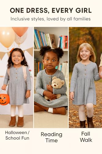 PATPAT Baby & Toddler Girl Ribbed Knit Cotton Dress – Versatile Sleeveless Summer Tank & Long Sleeve Fall Dress, Sizes 3M–6Y3