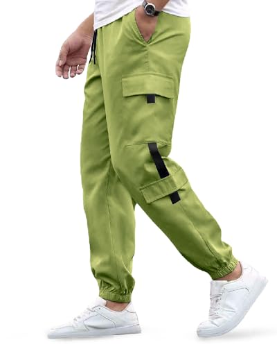Image of Noble Monk Men's Cargo Pant | Drawstring | Solid Cargo | Multi Pockets Trackpant's for Men