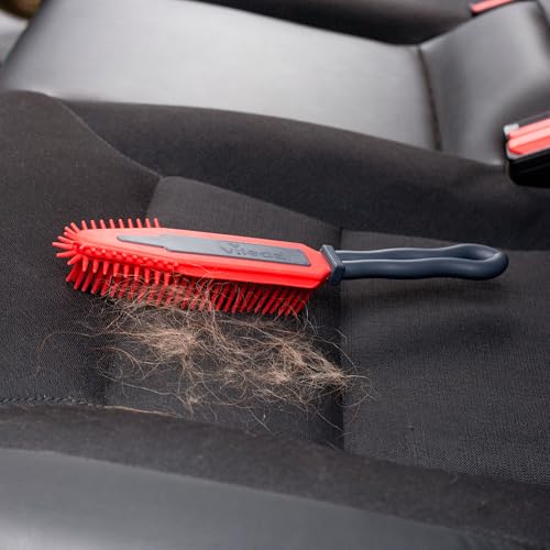 Vileda Pet Pro Elektrostatische Bürste, Tierhaarentferner für textile Oberflächen, elektrostatische Kraft, langlebiges Silikonmaterial, ideal für enge Stellen, ergonomisches Design, abwaschbar