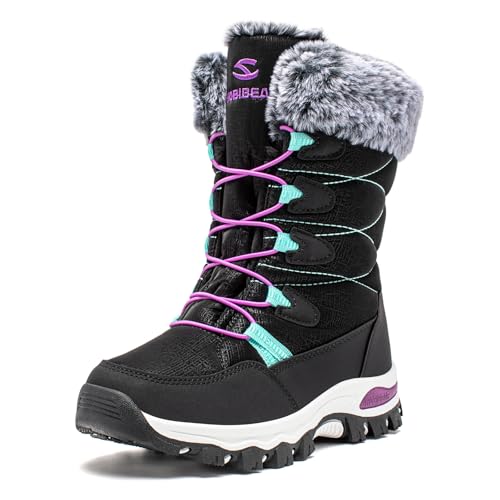Image of HOBIBEAR Kids Winter Snow Boots Waterproof Outdoor Warm Faux Fur Lined Shoes
