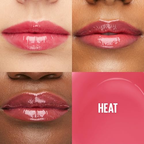 Image of Maybelline Lifter Gloss, Hydrating Lip Gloss with Hyaluronic Acid, High Shine for Plumper Looking Lips, Heat, Raspberry Neutral, 0.18 Ounce (Pack of 2)