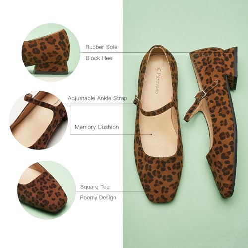 C.Paravano Women's Flats | Flats for Women | Mary Jane Shoes Women | Leather Dress Shoes | Womens Mary Jane Shoes Flats with Adjustable Strap4