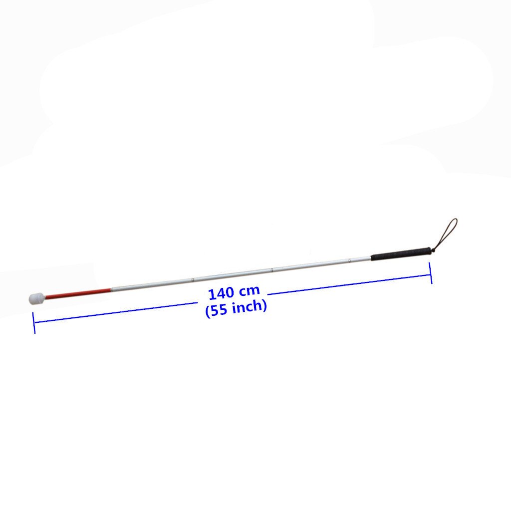Aluminio Baston Blanco para Ciegos y Baja Vision Plegable, 5 Secciones, 140 cm (55 pulgada)