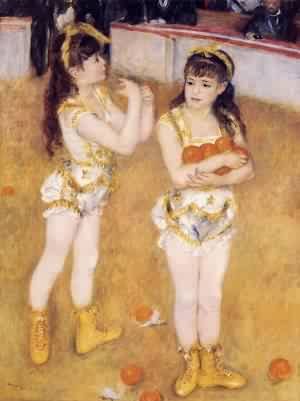 Peinture à l'huile Renoir Acrobats au Cirque Fernando tableau impressionniste