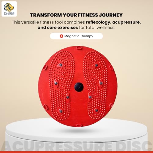 Image of PRO365 Tummy Twister Acupressure Abs Shaper with Magnets Reflexology & Core Workout Machine for Men & Women (RED)
