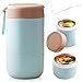 WIYETY Contenitore termico in acciaio inox per mangiare: ciotola termica con cucchiaio, 8000 ml, contenitore termico sottovuoto isolato, contenitore termico per bambini (blu) immagine