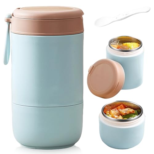 WIYETY Edelstahl Thermobehälter für Essen: Thermoschüssel mit Löffel,...