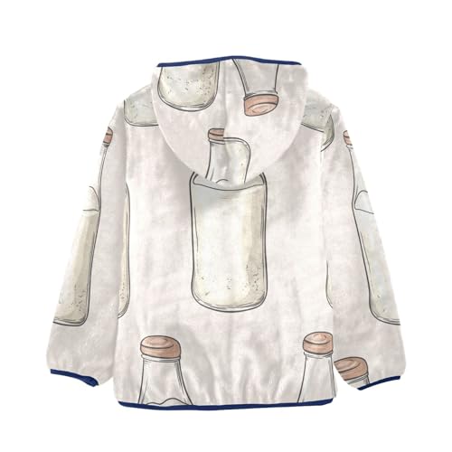 Milk Girls Fleece Jacket Girls Fall Jacket Girls Zip Up Hoodie Girls Sherpa Jacket 2-10T2