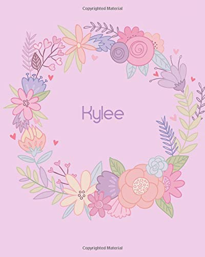 Kylee: 110 Lined Pages 8x10 Cute Pink Blossom Design with Lettering Name for Girl, Journal, School and Self Note,Kylee