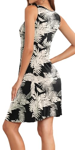 Image of Akihoo Women Summer Casual Sleeveless Midi Plain Pleated Tank Vest Dresses