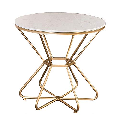 Home&Selected Furniture/Round Marble Side Table Living Room Gold Iron