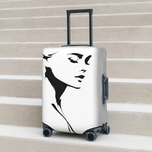 Minimalist Woman Line Art Elastic Travel Luggage Covers Dustproof Scratch-Resistant Suitcase Protector Fit 22-24 Inch 6