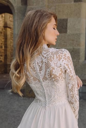 Short Wedding Dresses for Bride 2025 Beach Lace Long Sleeve Bridal Dress Corset Wedding Gowns with Sleeve 0892