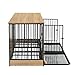 GOWE Dog Crate Furniture with Two Combined Room, XL Large Double Dog Cage Furniture with Tray for Medium Large Dogs, Wooden Dog Kennel Furniture