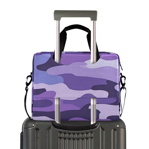 Funda para laptop 15.6" morado camuflaje con asa y correa miniatura 4