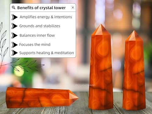 Image of Carnelian Crystal Tower Obelisk Point For Chakra