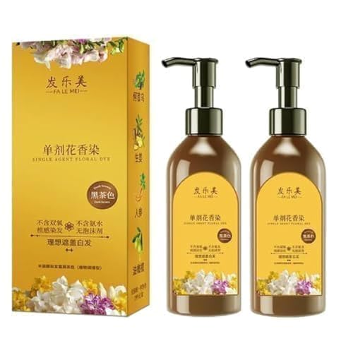 Image of Plant-Based Hair Dye Shampoo for Women & Men | Ammonia-Free, Paraben-Free | Natural, Long-Lasting Hair Color | Suitable for All Hair Types | 300ml Home Use x2