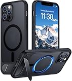 Temdan Magnetic Compatible with iPhone 12 Pro Max Case, [Built-in Invisible Kickstand][Compatible with MagSafe][Military Grade Shockproof] Slim Translucent Matte Phone Case for iPhone 12 Pro Max 6.7