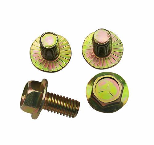 Image of 3 /8 inch x 3 /4 inch Flanged Hex Toothed Bolt by Color Zinc Plated, Alloy Steel,Grade 5.(12pcs Pack) by Metalsuberg
