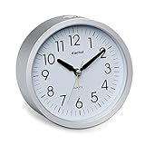 Eachui Wecker Analog Ohne Ticken mit Schlummerfunktion, Nachtlicht, Batteriebetrieben, Geräuschlos, Einfache Bedienung