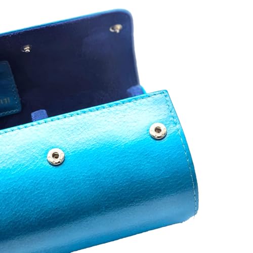 Image of Genuine Napa Leather Watch Roll Travel Case for 3 Watches - Travel Watch Rolls and Leather Watch Display Cases with Velvet Interior - Watch Storage Organizer Men's (Blue 3 Watch Roll Case)