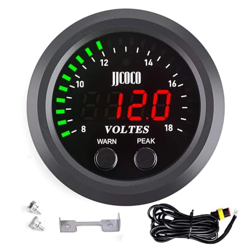 ZHSYMX Universal Volt Gauge Voltage Meter Kit Car DC 12V Voltmeter Red Digital LED 2inches 52mm Digital Volt Voltage Gauge Compatible with Car Truck Vehicle Automotive